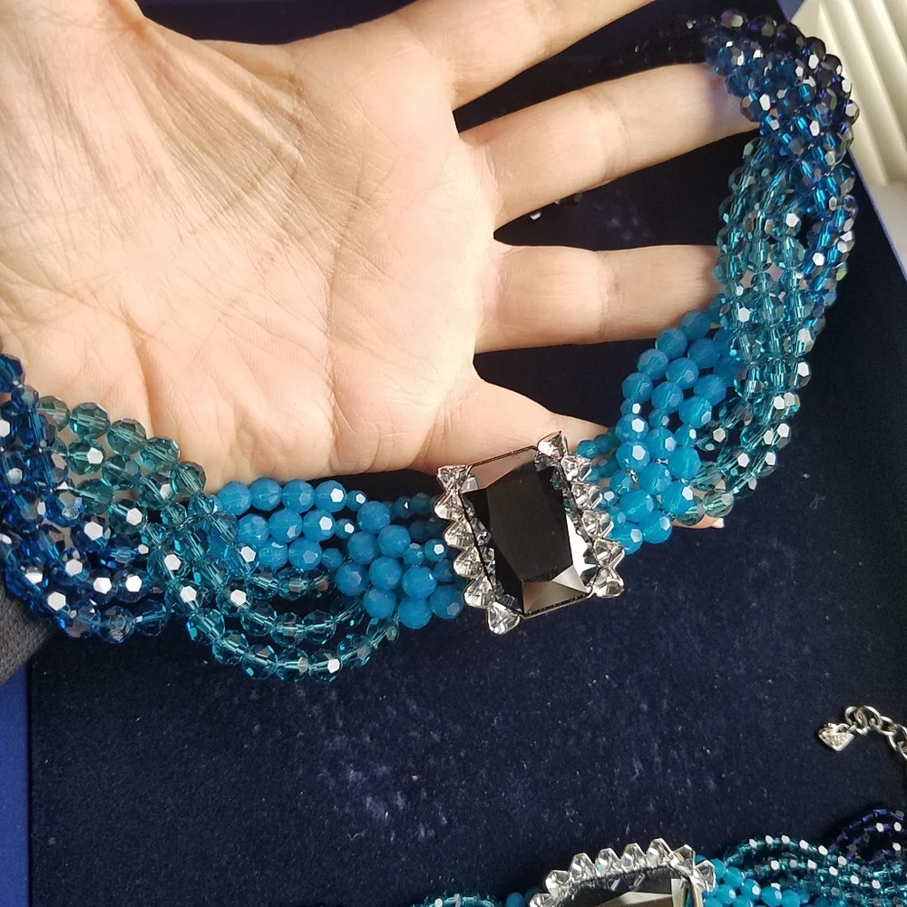 AUTHENTIC Swarovski Player Necklace & Bracelet SET RARE